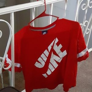 Nike red crop top